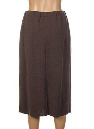 Jupe mi-longue coupe droite marron PAUPORTÉ femme