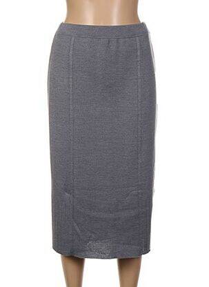 Jupe mi-longue coupe droite gris PAUPORTÉ femme