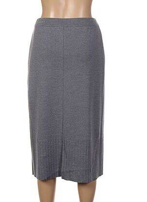 Jupe mi-longue coupe droite gris PAUPORTÉ femme