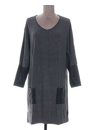 Pull tunique manches 3/4 manches 3/4 gris PAUPORTÉ femme