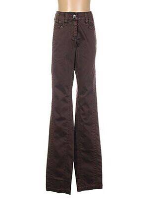 Pantalon slim taille basse taille basse marron SANDWICH femme