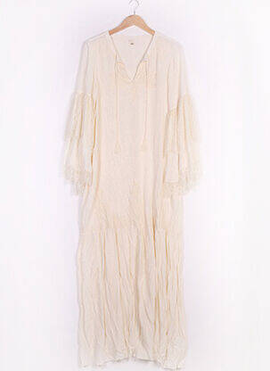 Robe longue manches longues manches longues beige BY SOPHIE femme