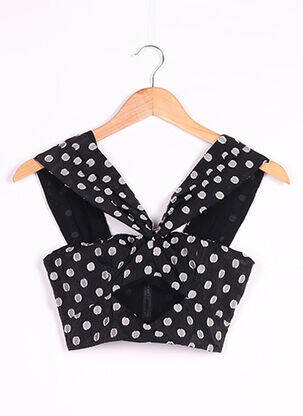 Top col carré manches 3/4 noir MICHAEL COSTELLO femme