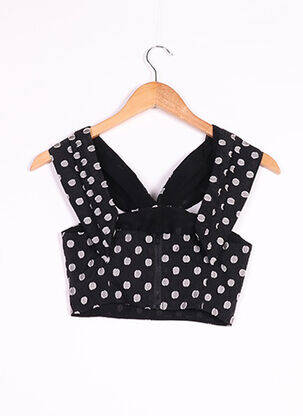 Top col carré manches 3/4 noir MICHAEL COSTELLO femme