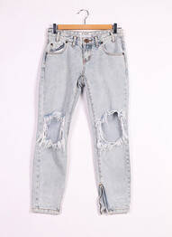 Jeans coupe slim slim taille basse bleu ONE TEASPOON femme