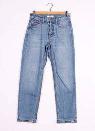 Jeans coupe droite taille normale taille normale bleu GRLFRND femme