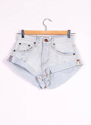Short finition revers taille haute bleu ONE TEASPOON femme