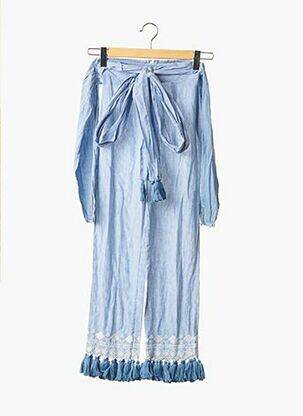Pantalon droit taille haute taille haute bleu TULAROSA femme