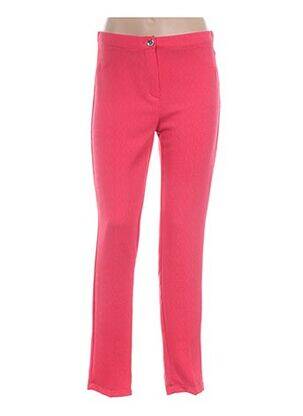 Pantalon droit fermeture zippée sous rabat boutonné taille basse rose JAZZ femme