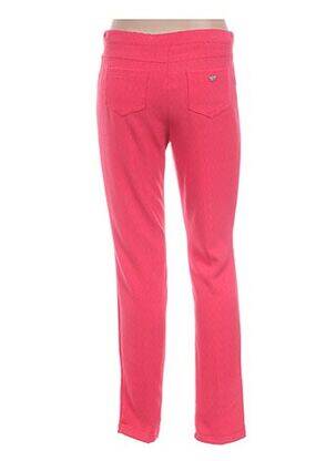 Pantalon droit fermeture zippée sous rabat boutonné taille basse rose JAZZ femme