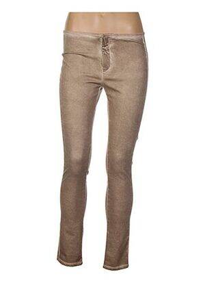 Pantalon slim taille basse taille basse beige SWILDENS femme
