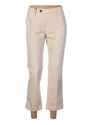 Pantalon 7/8 fermeture zippée sous rabat boutonné taille normale beige TRUE NYC femme