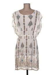 Robe mi-longue tissage crêpe manches courtes bleu VERDISSIMA femme