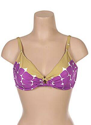 Haut de maillot de bain bretelles élastiquées ajustables violet LOU femme