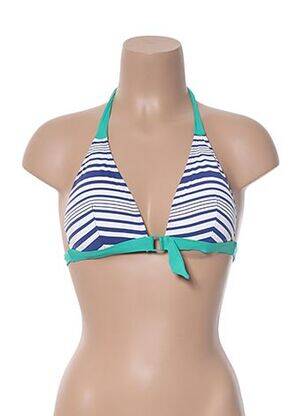 Haut de maillot de bain fermeture liens à nouer haut triangles bleu VARIANCE femme