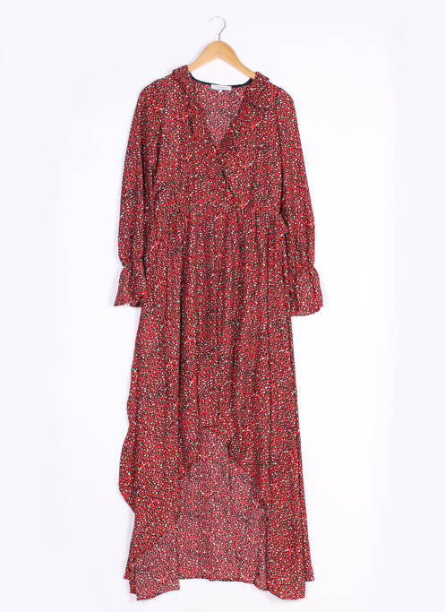Robe mi-longue manches longues manches longues rouge OPULLENCE femme