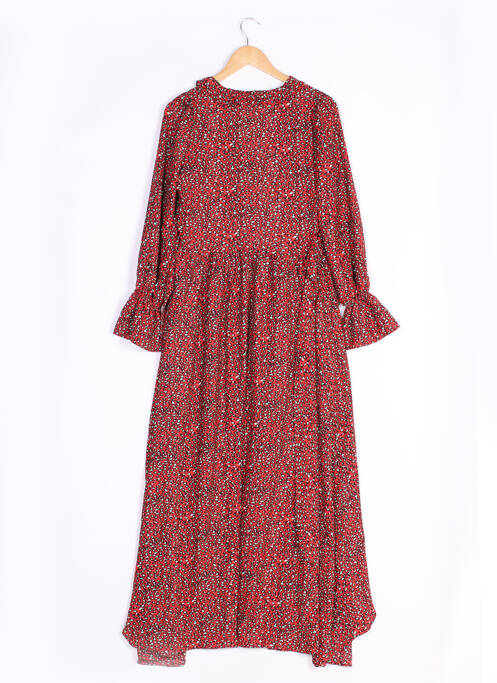Robe mi-longue manches longues manches longues rouge OPULLENCE femme