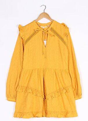 Robe mi-longue manches longues manches longues jaune TULAROSA femme