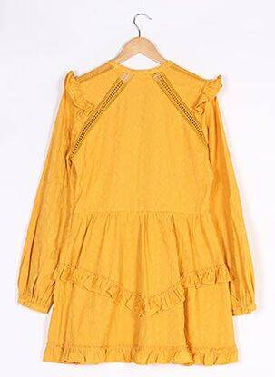 Robe mi-longue manches longues manches longues jaune TULAROSA femme