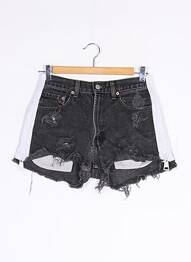 Short fermeture zippée sous rabat boutonné taille normale noir FURST OF A KIND femme