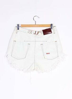 Short fermeture zippée sous rabat boutonné taille normale beige ONE TEASPOON femme