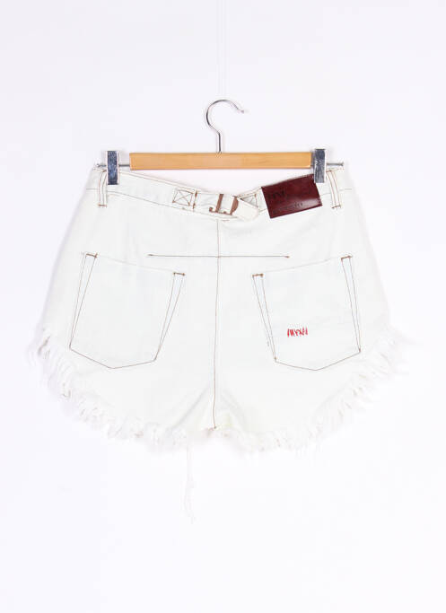Short fermeture zippée sous rabat boutonné taille normale beige ONE TEASPOON femme