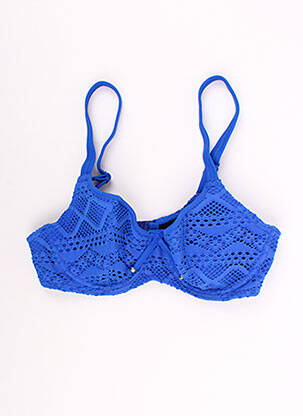 Haut de maillot de bain bretelles élastiquées ajustables bleu FREYA femme