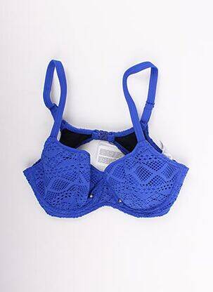 Haut de maillot de bain bretelles élastiquées ajustables bleu FREYA femme