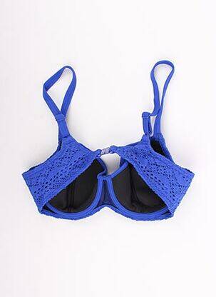 Haut de maillot de bain bretelles élastiquées ajustables bleu FREYA femme
