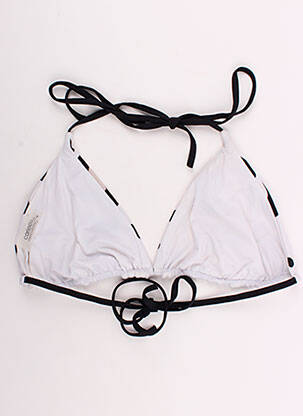 Haut de maillot de bain fermeture liens à nouer haut triangles blanc CARIOCACOLLECTION femme