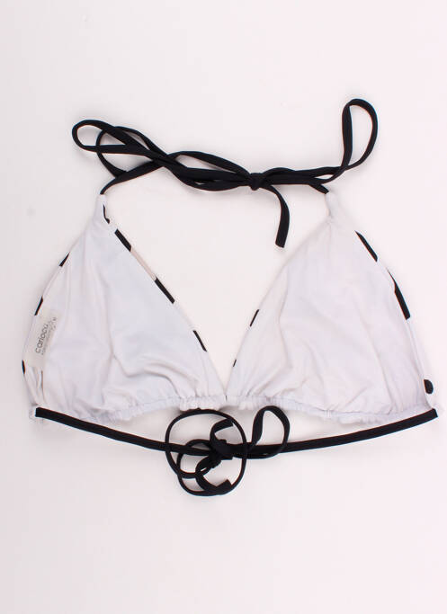 Haut de maillot de bain fermeture liens à nouer haut triangles blanc CARIOCACOLLECTION femme