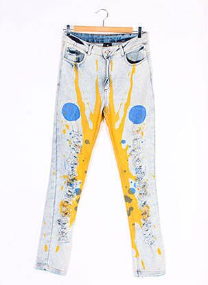 Jeans coupe droite taille haute taille haute bleu SILVIA ULSON femme