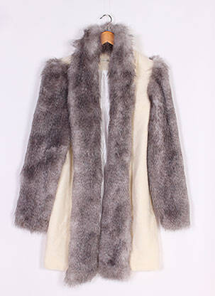 Manteau long coupe droite sans capuche blanc TUFASH femme