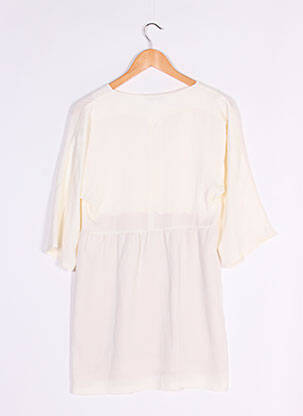 Robe courte manches 3/4 manches 3/4 blanc MANSOR femme