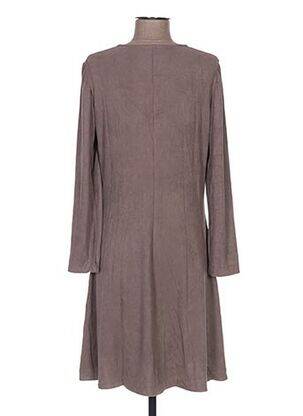 Robe mi-longue manches longues manches longues beige TENDANCE UNIQUE femme