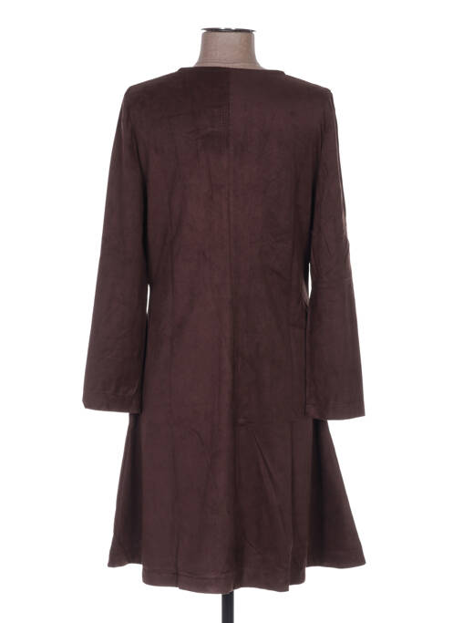 Robe mi-longue marron TENDANCE UNIQUE pour femme