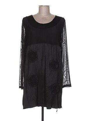Tunique manches longues col rond noir GLAMZ femme