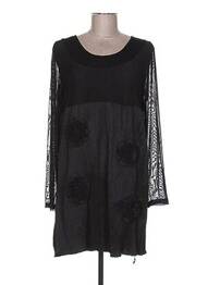 Tunique manches longues col rond noir GLAMZ femme