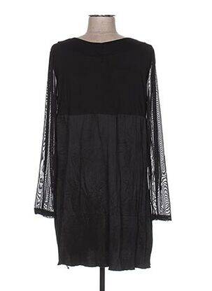 Tunique manches longues col rond noir GLAMZ femme