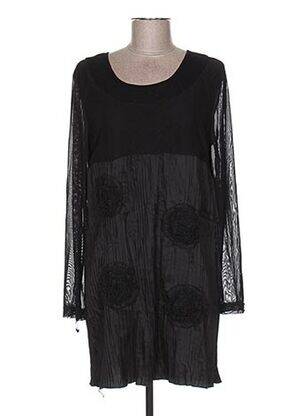 Tunique manches longues col rond noir GLAMZ femme
