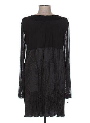 Tunique manches longues col rond noir GLAMZ femme