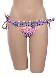 Bas de maillot de bain tissage satiné bikini rose PIL PULL femme