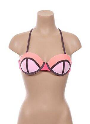 Haut de maillot de bain fermeture liens à nouer haut bandeau rose MAAJI femme