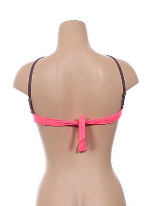 Haut de maillot de bain fermeture liens à nouer haut bandeau rose MAAJI femme