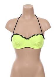 Haut de maillot de bain bretelles élastiquées amovibles haut soutien-gorge moulé jaune DAG ADOM femme