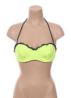 Haut de maillot de bain bretelles élastiquées amovibles haut soutien-gorge moulé jaune DAG ADOM femme