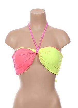Haut de maillot de bain fermeture liens à nouer haut soutien-gorge moulé rose DAG ADOM femme