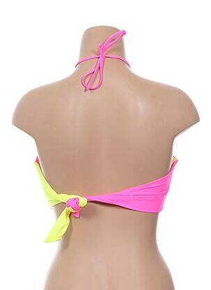Haut de maillot de bain fermeture liens à nouer haut soutien-gorge moulé rose DAG ADOM femme
