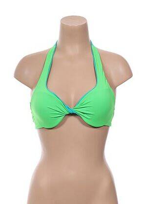 Haut de maillot de bain fermeture liens à nouer haut soutien-gorge moulé vert KIWI femme