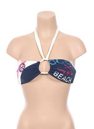 Haut de maillot de bain fermeture liens à nouer haut bandeau bleu BANANA MOON femme
